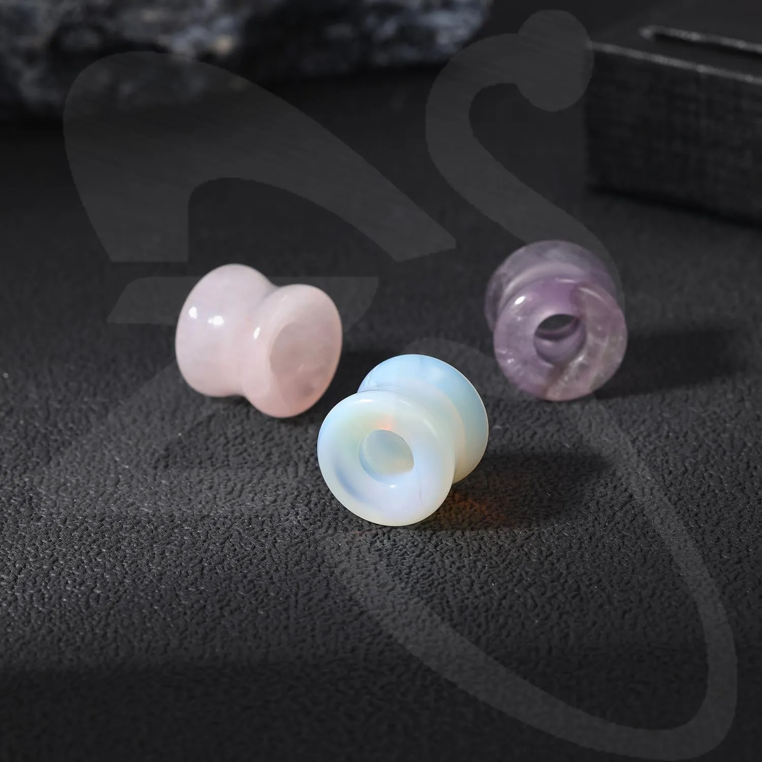 ZS 1 Pair Double Flared Nature Stone Ear Tunnel Plugs Gauges for Ear, 4G 2G 0G 00G 1/2" Gauge Earrings Piercing Jewelry for Men Women